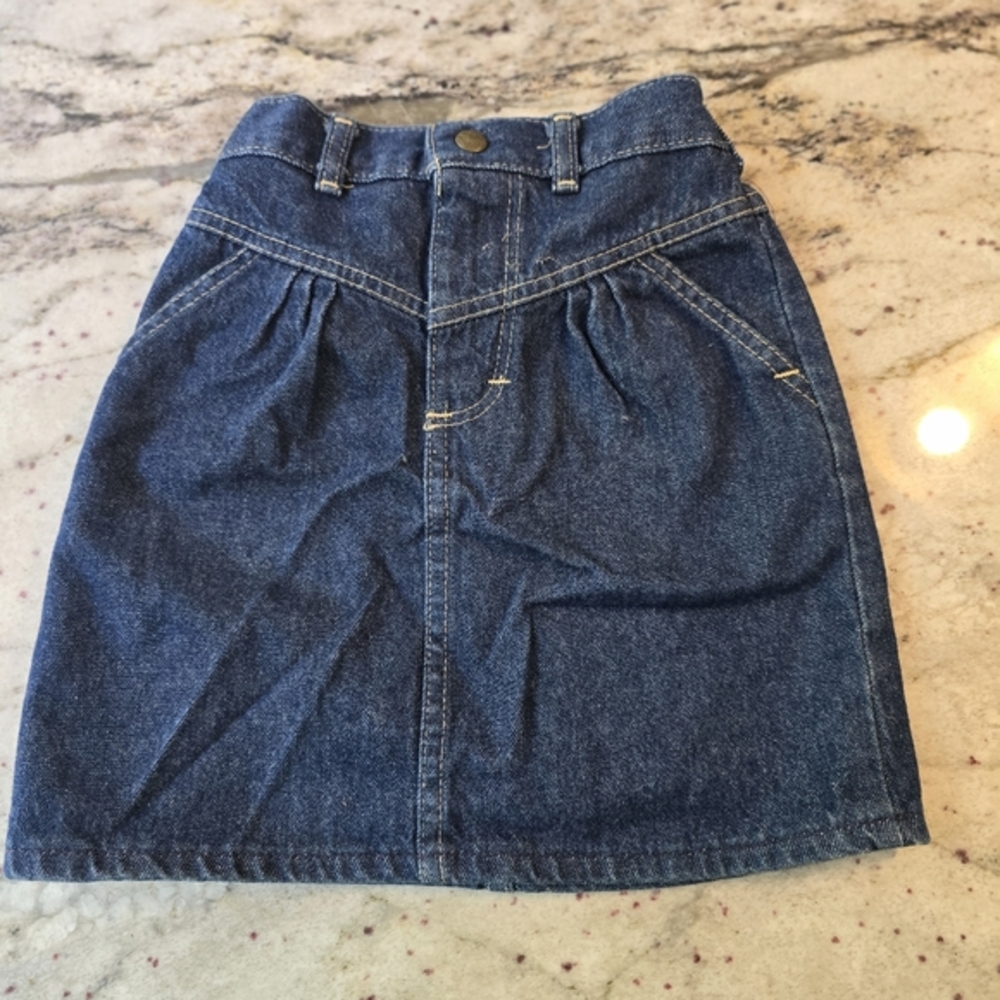 Vintage Oshkosh dark‎ denim pencil skirt youth 6x